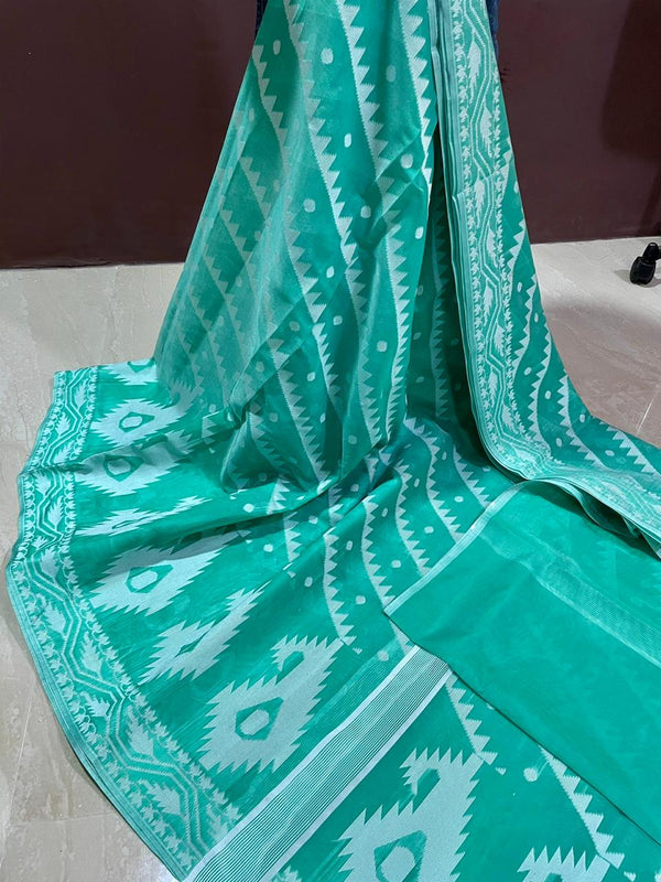 Pure Banarasi Cotton Silk Saree With Blouse  ( length- 6.3 meter )