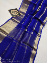 Semi Kora Organza Zari Stripe Silk Saree With Blouse