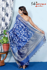 Pure Linen silk Saree Embroidery Work.( length- 6.3 meter )