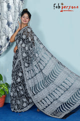 Chiffon Georgette All Over Jaal Chikankari Saree With Heavy Hand Work Embroidery