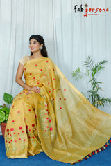 Kota Linen Silk Saree with Zari Dovi Weaving ( length-6.5 meter) with running blouse