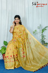 Kota Linen Silk Saree with Zari Dovi Weaving ( length-6.5 meter) with running blouse