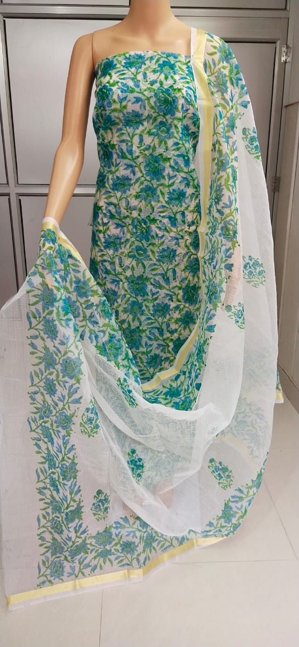 Kota Doriya unstitched suits With Kota Doriya Dupatta (Without Bottom )