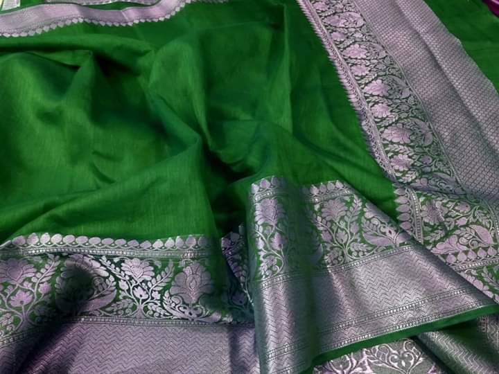 Pure Linen Border Saree ( length- 6.3 meter )