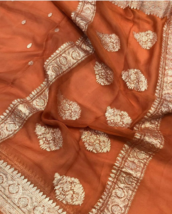 Pure Khaddi Chiffon Georgette Saree (6.2 meter)