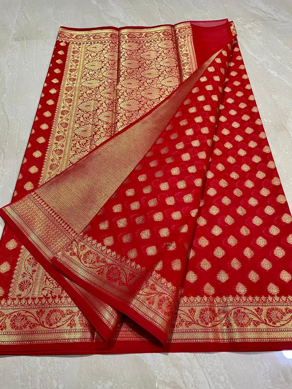 Pure Banarasi Cotton silk Saree ( length- 6.3 meter )