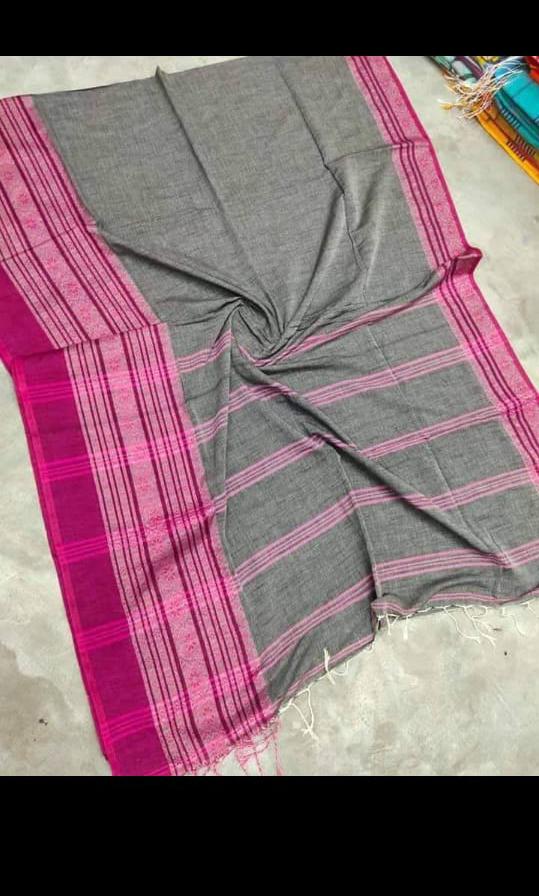 Pure Khaddi Cotton Silk saree . ( length- 6.3 meter )