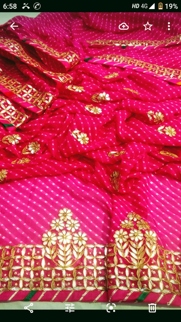 Traditional Gota Patti Leheriya Saree