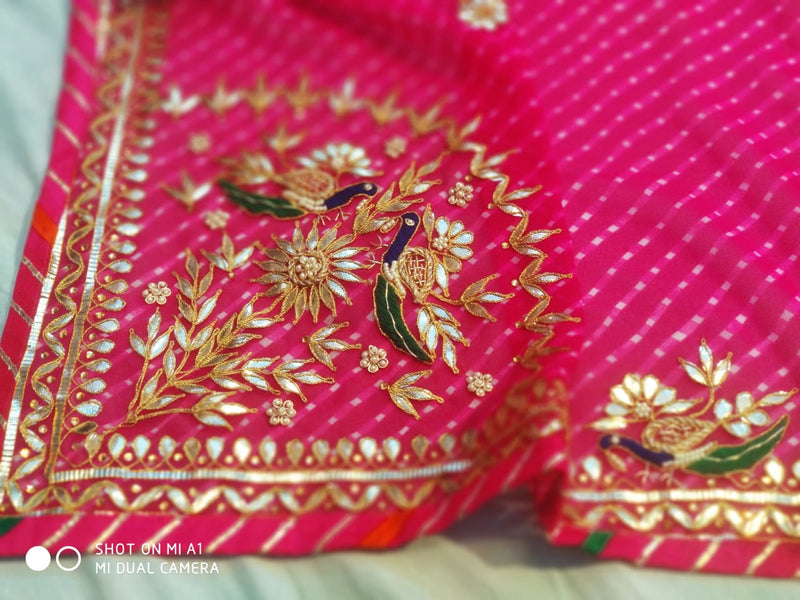 Traditional Gota Patti Leheriya Saree