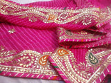 Pure Leheriya Saree Hand Gota Work with Banglori Blouse