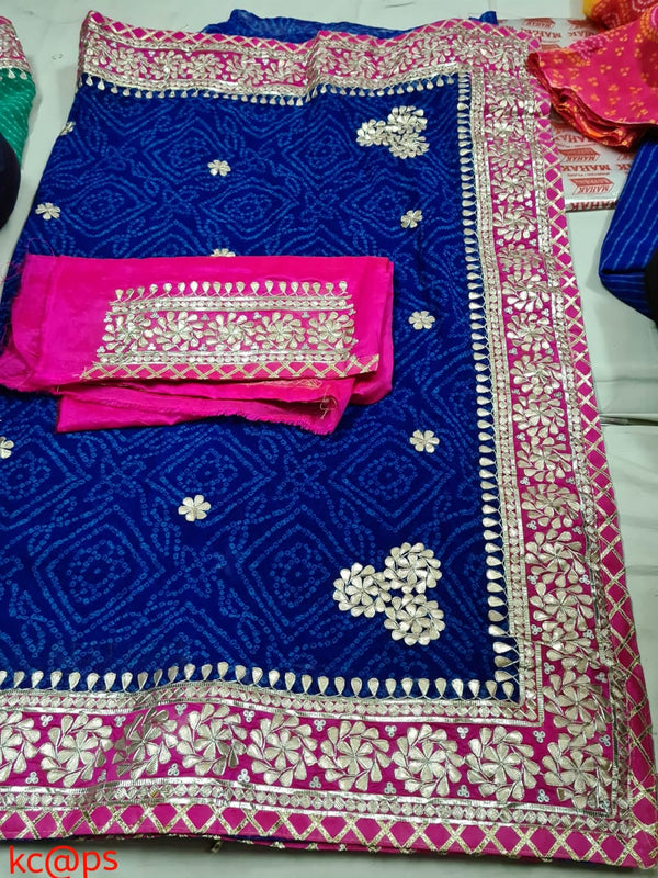 Traditional Gota Patti Leheriya Saree