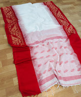 Jamdani Linen By Linen Yarn made saree With Ikkat weaving