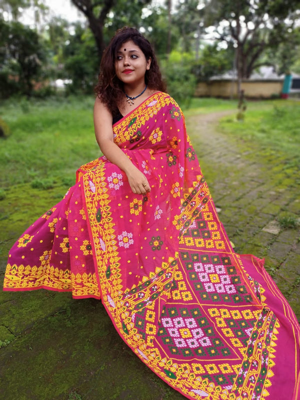 Bengals Handloom Cotton Silk Jamdani Saree .With Blouse