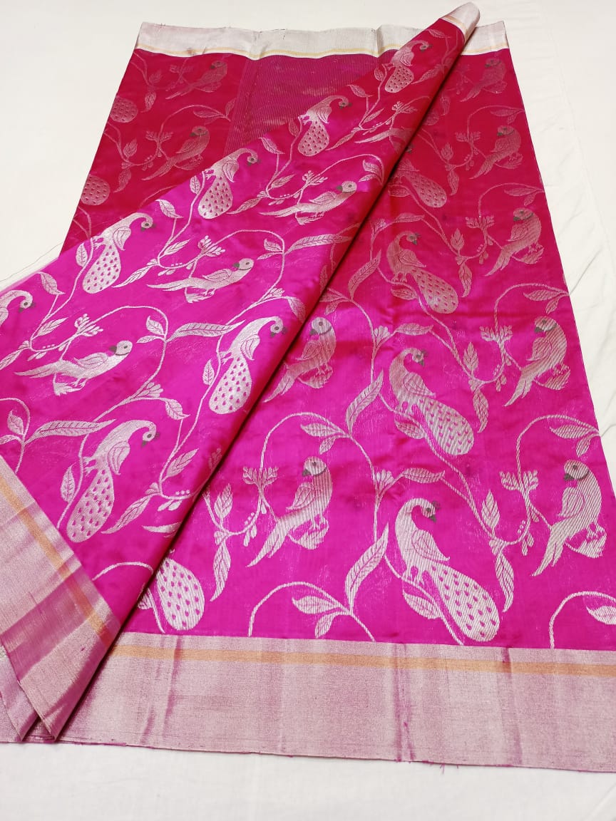 Buy online Soft Silk saree With Silver Zari woven broder and Rich Pallu -  Purple-AF610