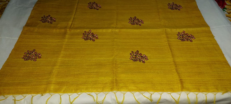 Pure Hand woven Banarasi Tussar Silk Sarees With Embroidery Work.