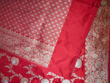 Red Color Pure Katan By Katan Kadhwa Weaved Silk Saree With Meenakari Work