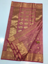 Pure Chanderi Handloom Pattu Silk Saree with Nakshi Border