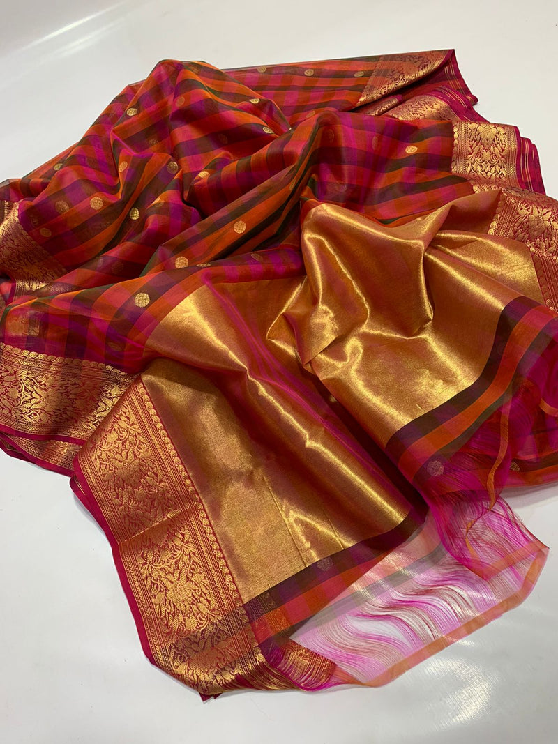 Pure Chanderi Handloom Silk by Silk Saree