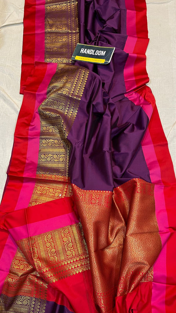 Maheswari Silk Saree With Running Blouse ( length- 6.3 meter )