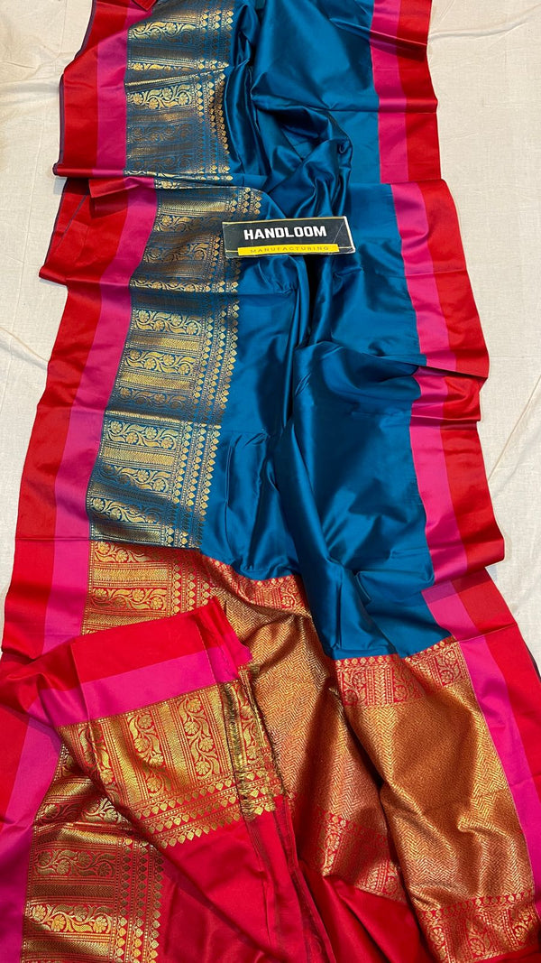 Maheswari Silk Saree With Running Blouse ( length- 6.3 meter )