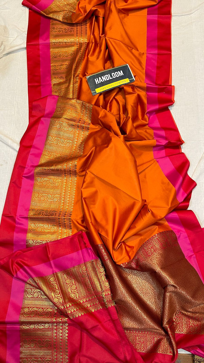 Maheswari Silk Saree With Running Blouse ( length- 6.3 meter )