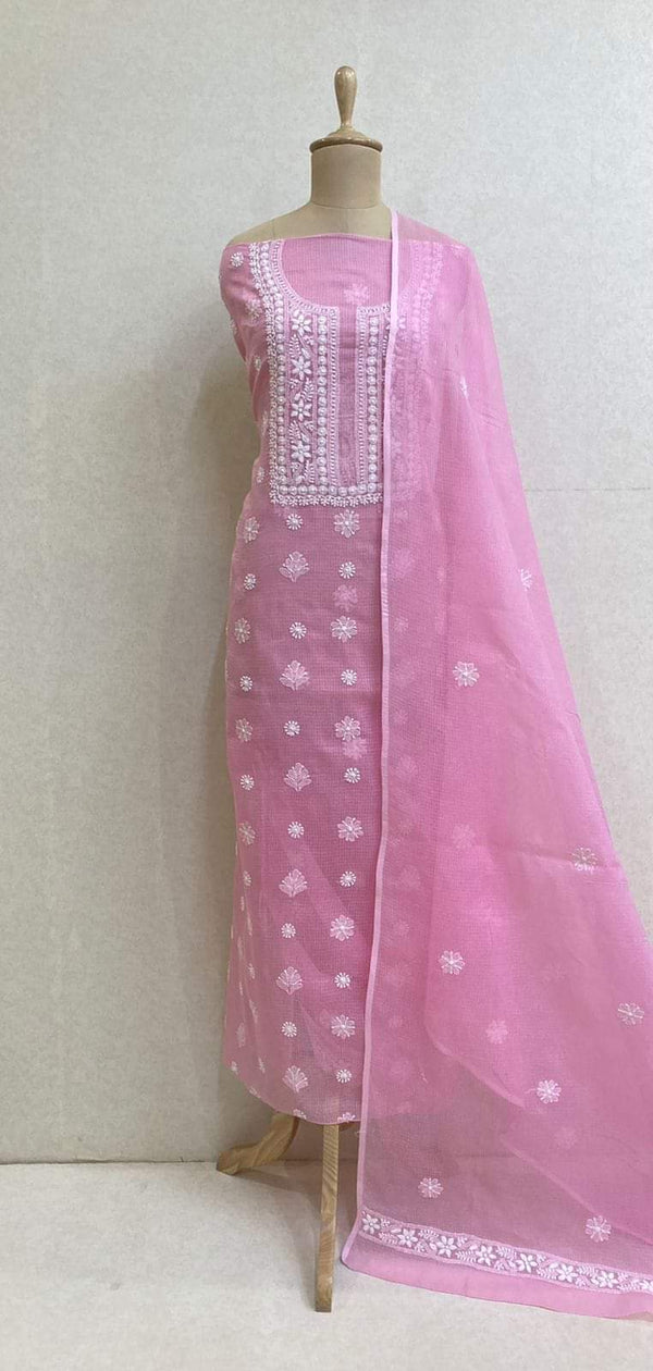 Pure Cotton Kota Doriya Embroidery Unstitched Suit With Dupatta