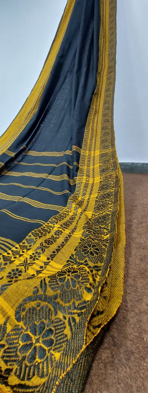 Pure Khaddi Cotton Silk saree . ( length- 6.3 meter )