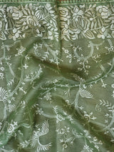 Pure Organza Silk Saree With Parsi Gaara Work.