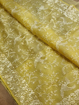 Pure Organza Silk Saree With Parsi Gaara Work.