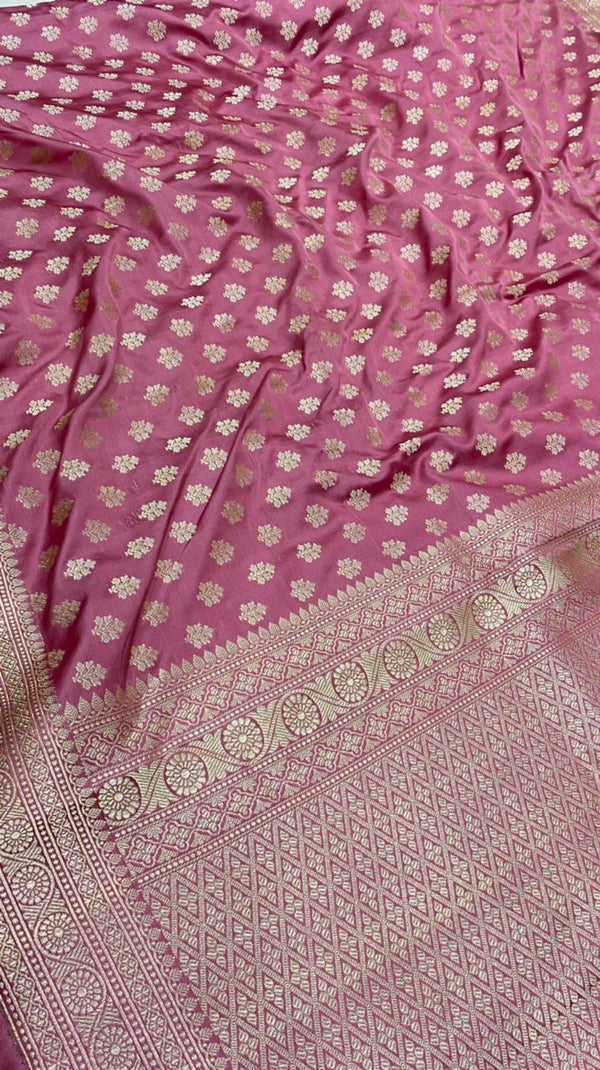 Pure Katan By Katan Kadhwa Weaved Silk Saree With Blouse.