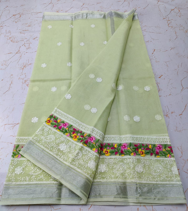 Pure Cotton Kota Doriya Saree With Blouse