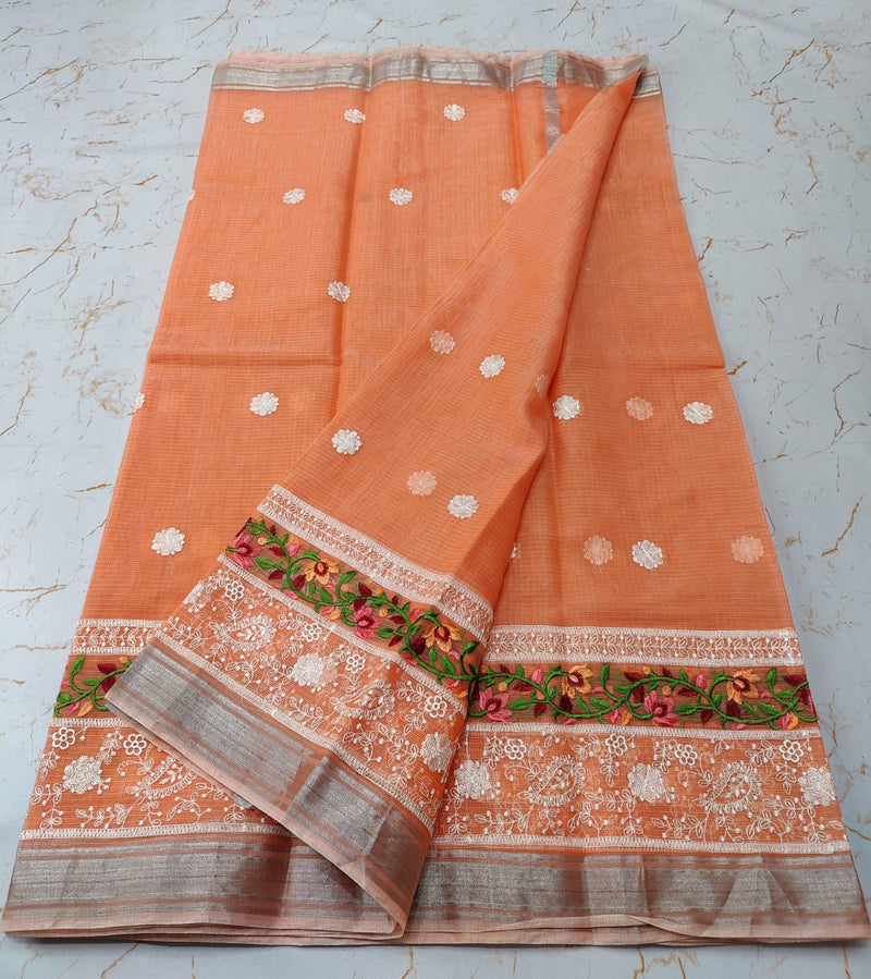 Pure Cotton Kota Doriya Saree With Blouse