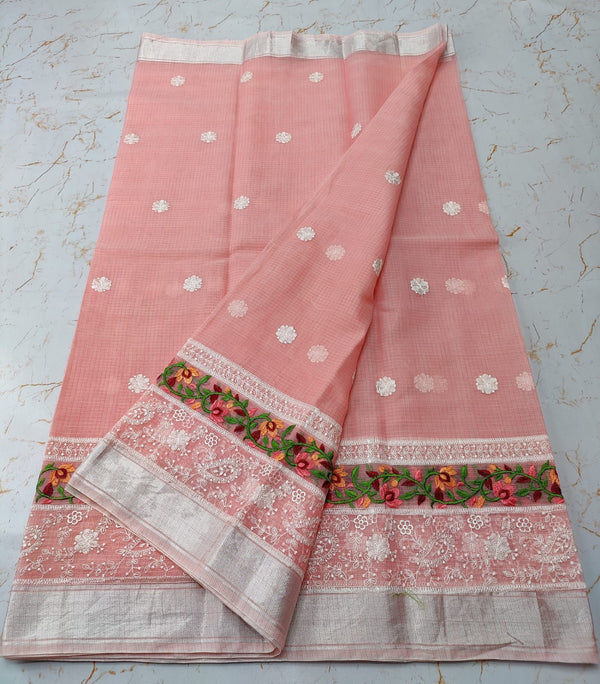 Pure Cotton Kota Doriya Saree With Blouse