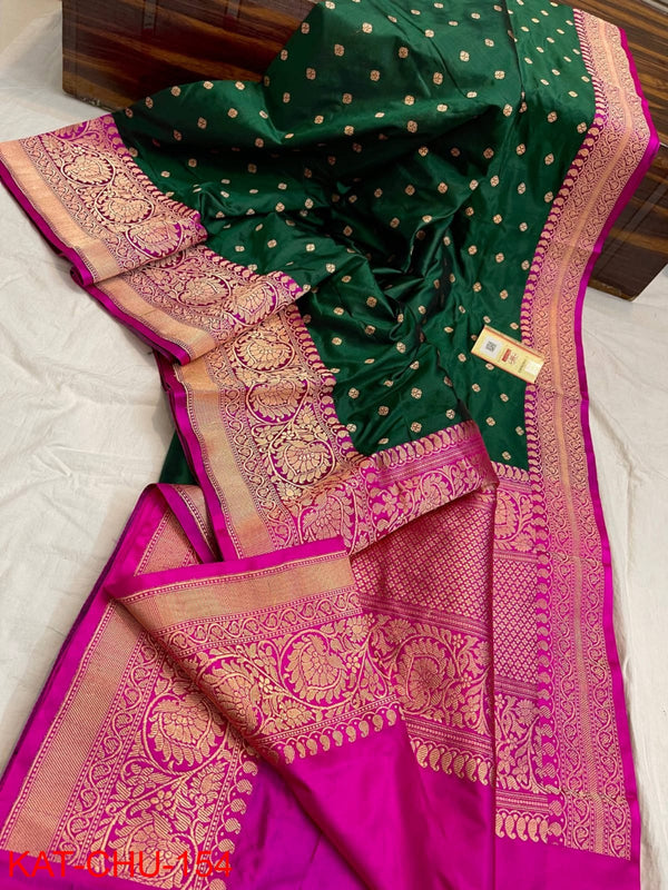 Pure Katan Silk Saree with Antique zari Work