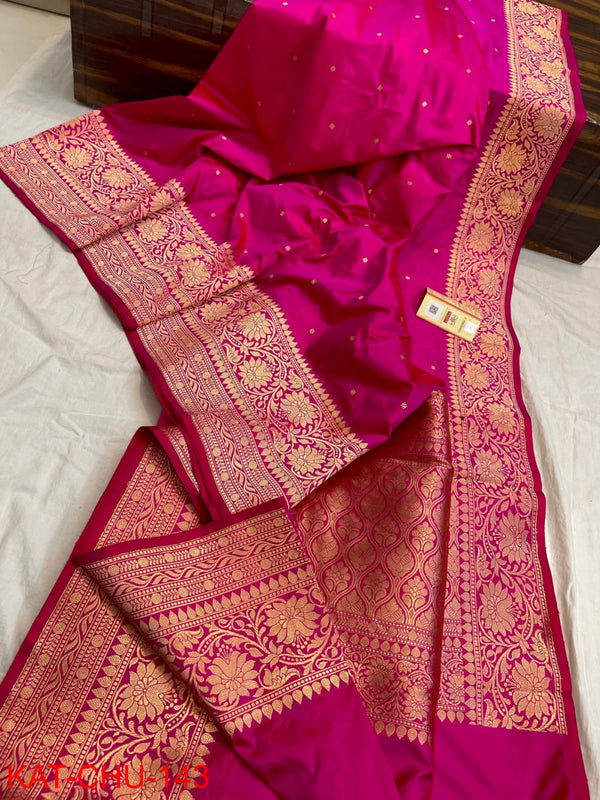 Pure Katan Silk Saree with Antique zari Work