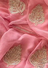 Pure Diamond Chiffon Moti Work With Running Blouse.(13 buti All Over Saree)