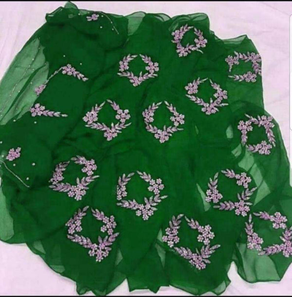 Pure Dimond Chiffon Saree 13 Big Buti With Running Blouse