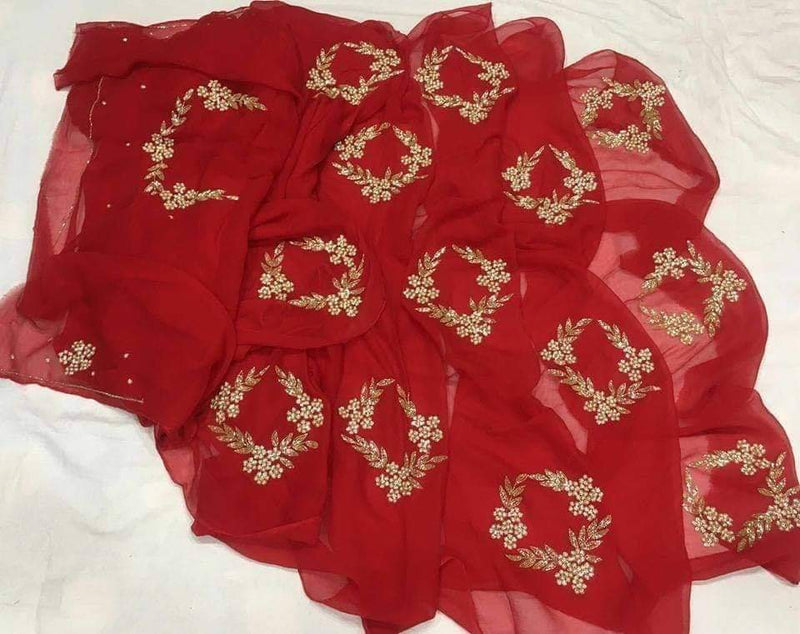 Pure Dimond Chiffon Saree 13 Big Buti With Running Blouse