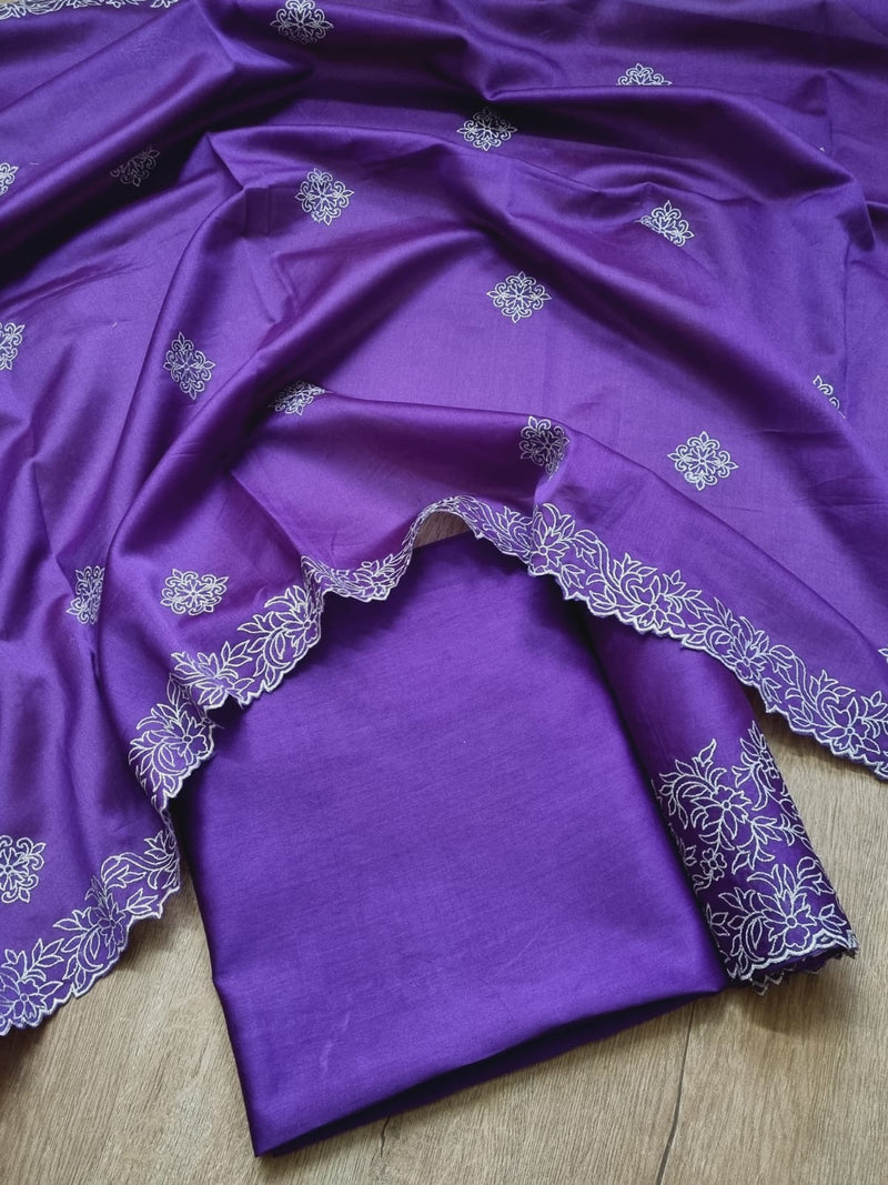 Pure Banarasi Chanderi Silk Embroidery Suit With Banarasi Chanderi Silk Duppata