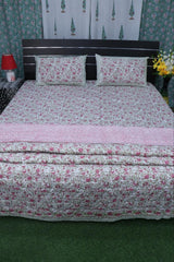 Pure Cotton Hand-Block Print Jaipuri Double Bedsheet With Pillow Cover