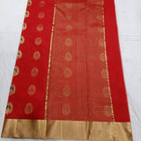 Pure Chanderi Silk Hand Woven  Saree With Blouse.