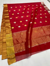 Pure Chanderi Silk Hand Woven  Saree With Blouse.