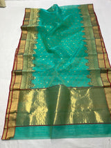 Pure Chanderi Silk Hand Woven  Saree With Blouse.