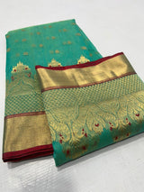 Pure Chanderi Silk Hand Woven  Saree With Blouse.