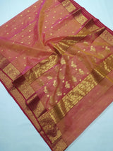 Pure Chanderi Silk Hand Woven  Saree With Blouse.