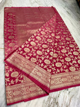 Banarasi Semi Georgette Silk Jaal Work Saree With Blouse.