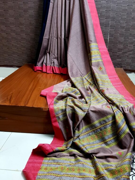 Pure Handloom Cotton Sarees With Running Blouse.