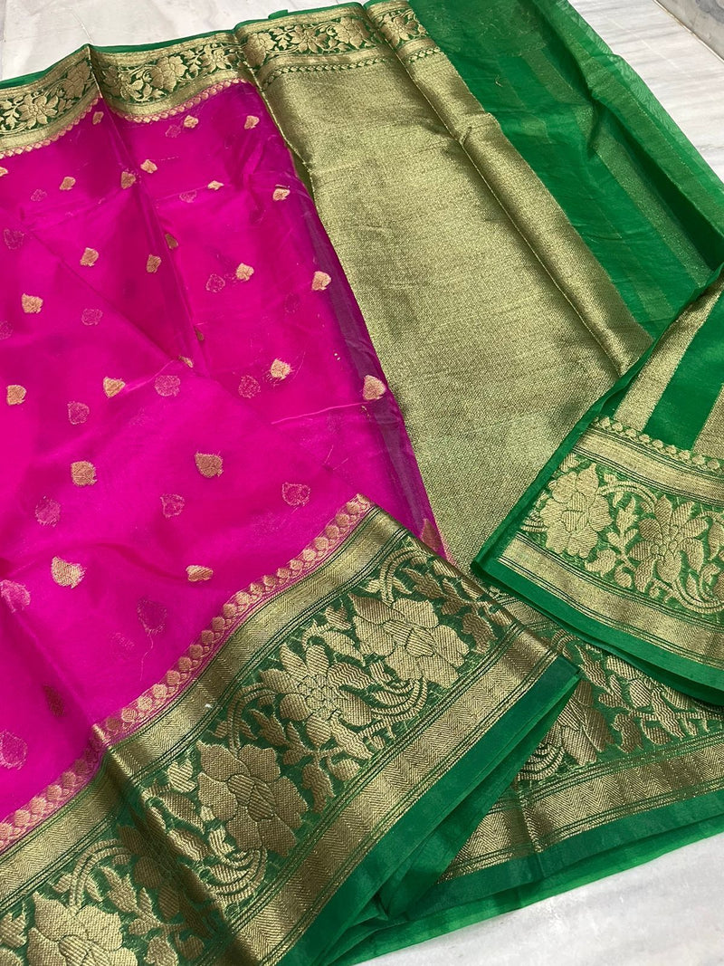 Banarasi Semi Kora Organza Silk Saree With Blouse