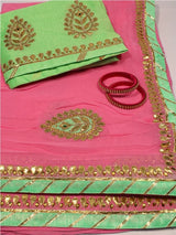 Pure Chiffon Saree With Gota Patti Work