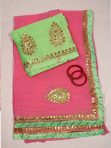 Pure Chiffon Saree With Gota Patti Work